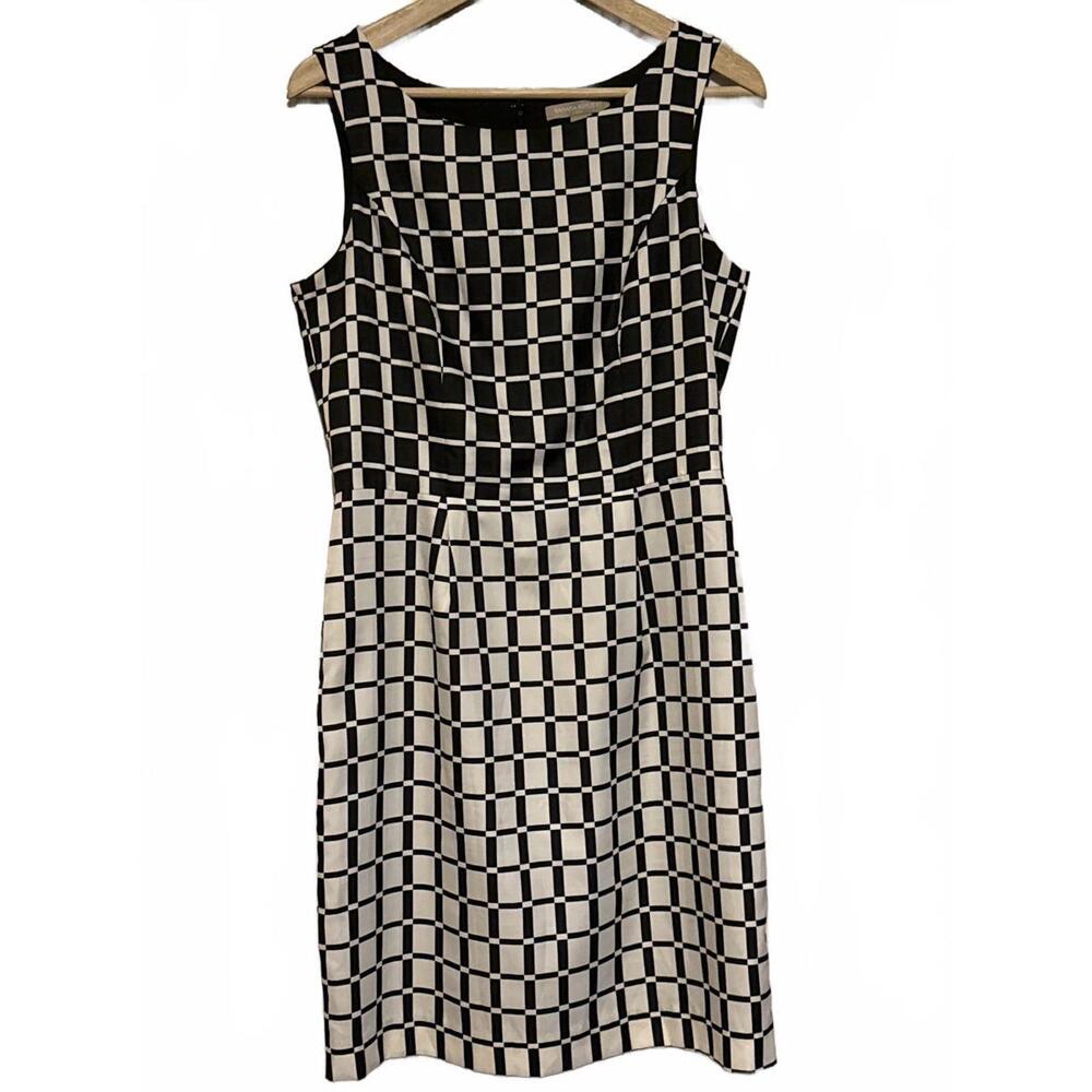 Banana Republic Black and White Checkered Sleeveless Dress